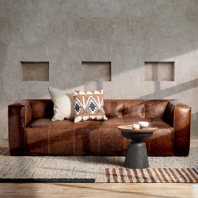 Full grain leather sofa and outlet loveseat